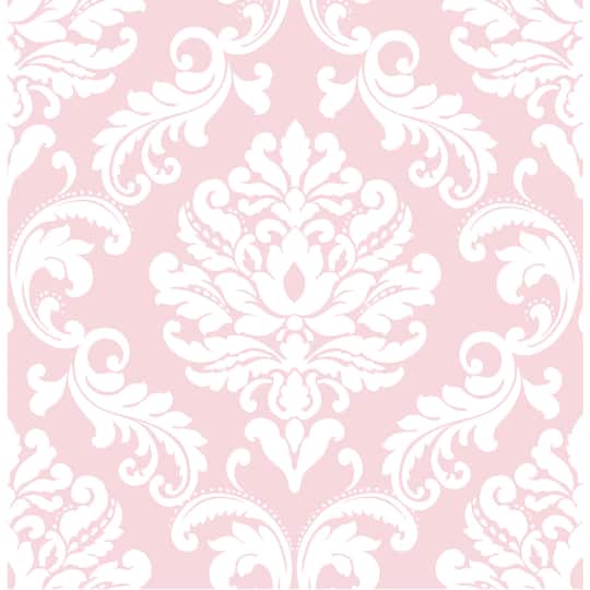 NuWallpaper Pink Ariel Peel & Stick Wallpaper